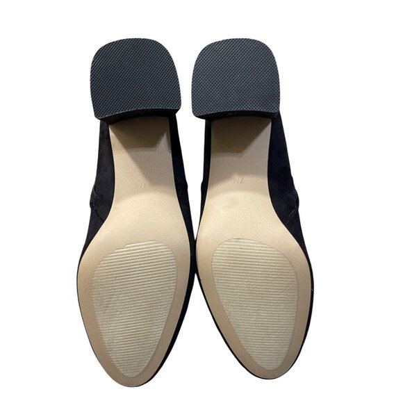 Steve Madden Osana Over The Knee Boot 7M Black Sort Tie Block Heel - Picture 3 of 9